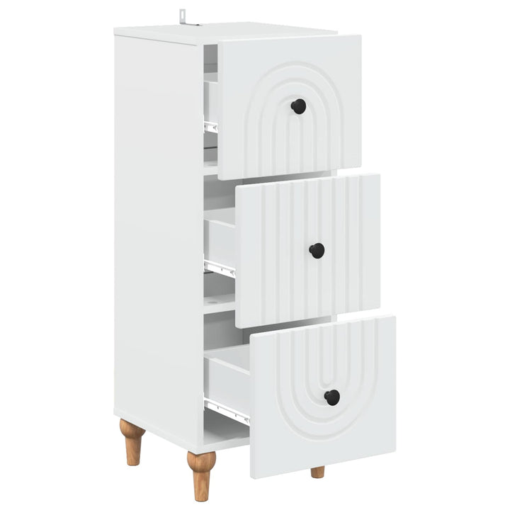 Skuffeskab Hvid 33 x 34,5 x 90 cm Konstrueret træ