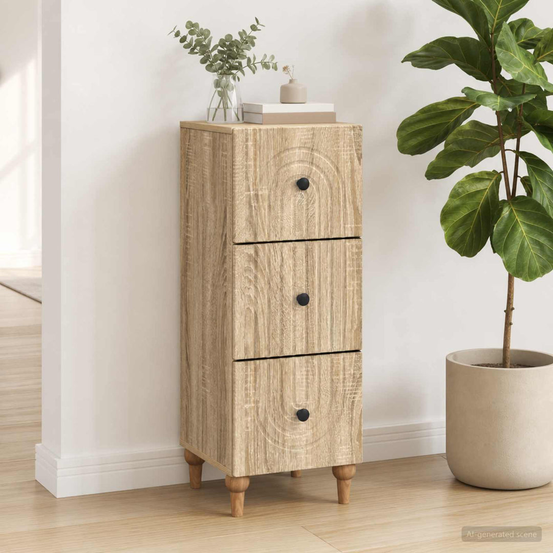 Skuffeskab Sonoma-eg 33 x 34,5 x 90 cm Konstrueret træ
