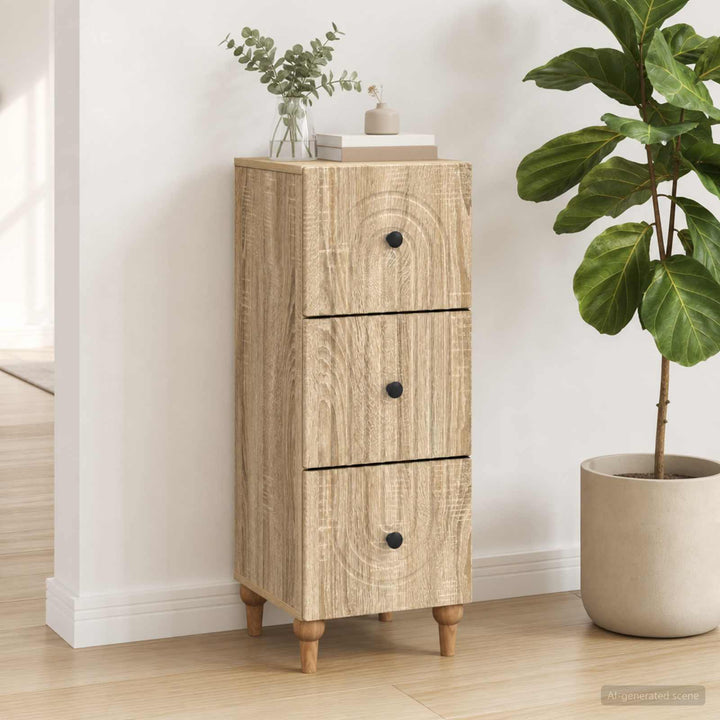 Skuffeskab Sonoma-eg 33 x 34,5 x 90 cm Konstrueret træ