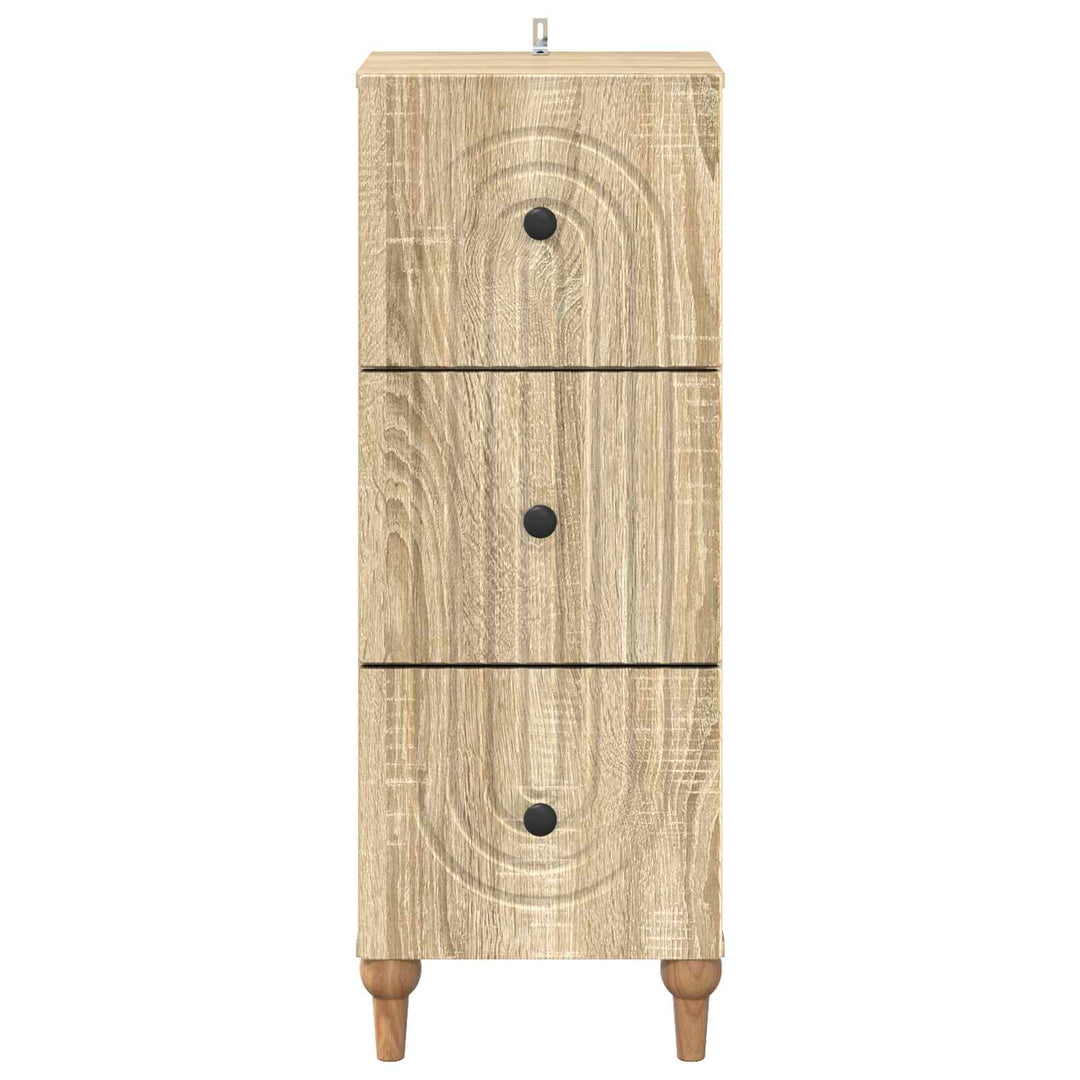 Skuffeskab Sonoma-eg 33 x 34,5 x 90 cm Konstrueret træ