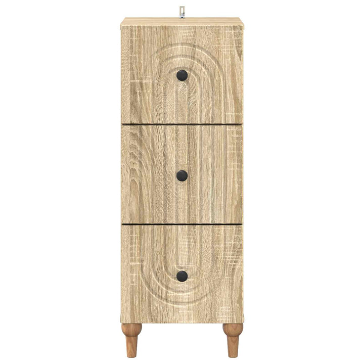 Skuffeskab Sonoma-eg 33 x 34,5 x 90 cm Konstrueret træ