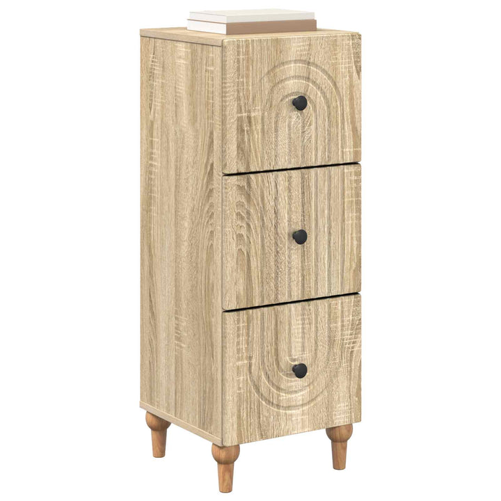 Skuffeskab Sonoma-eg 33 x 34,5 x 90 cm Konstrueret træ