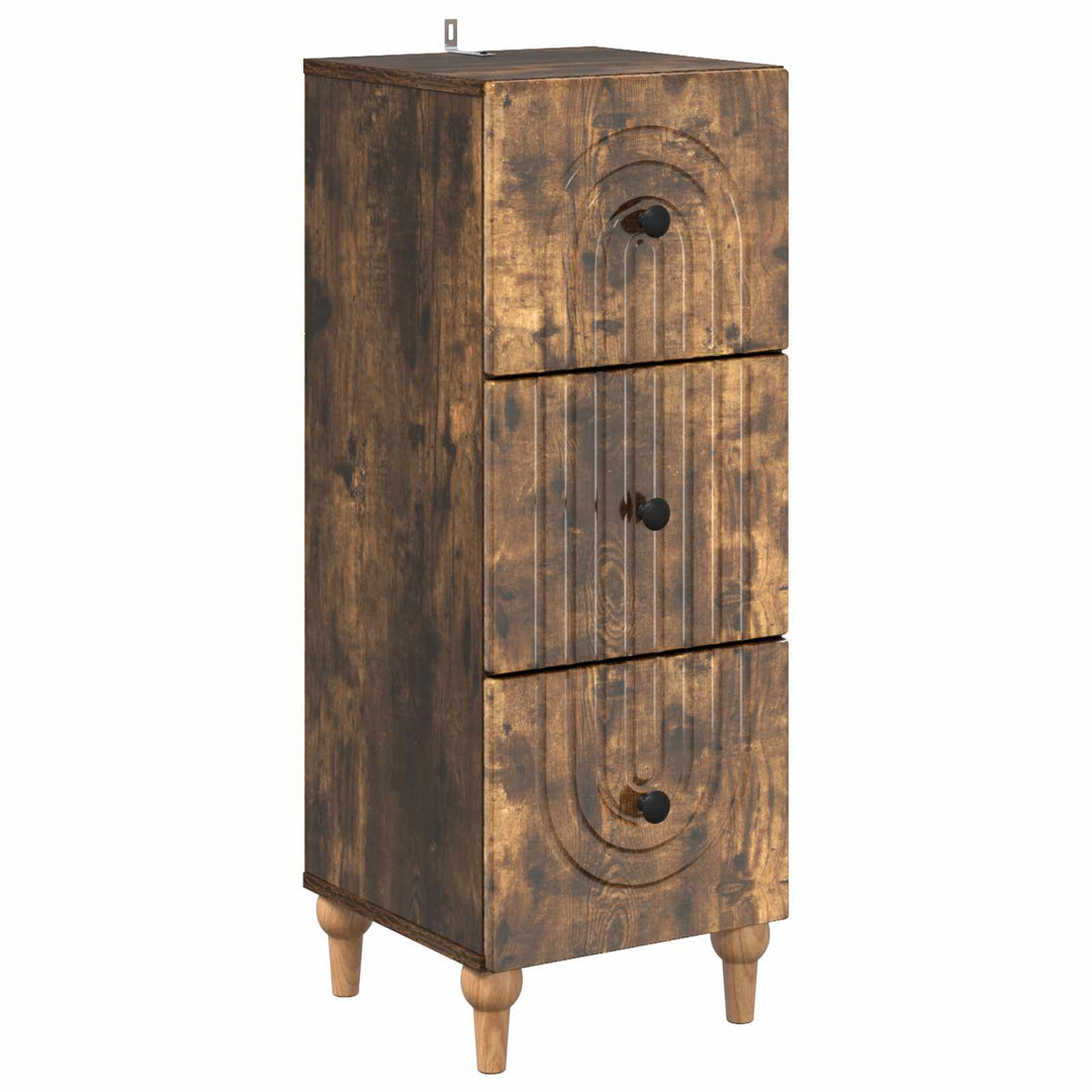 Skuffeskab 33 x 34,5 x 90 cm Konstrueret træ Røget eg