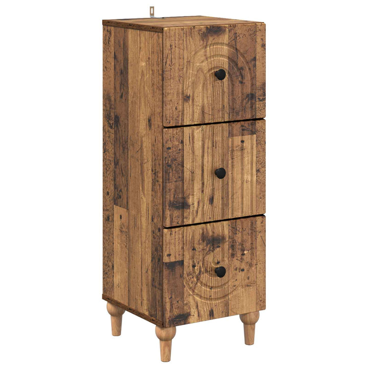 Skuffeskab Gammelt træ 33 x 34,5 x 90 cm Konstrueret træ