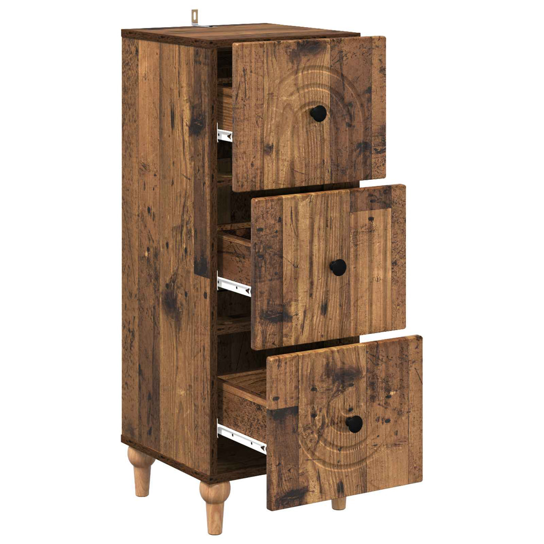 Skuffeskab Gammelt træ 33 x 34,5 x 90 cm Konstrueret træ