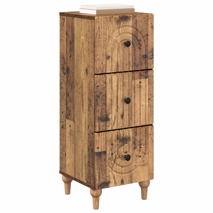 Skuffeskab Gammelt træ 33 x 34,5 x 90 cm Konstrueret træ