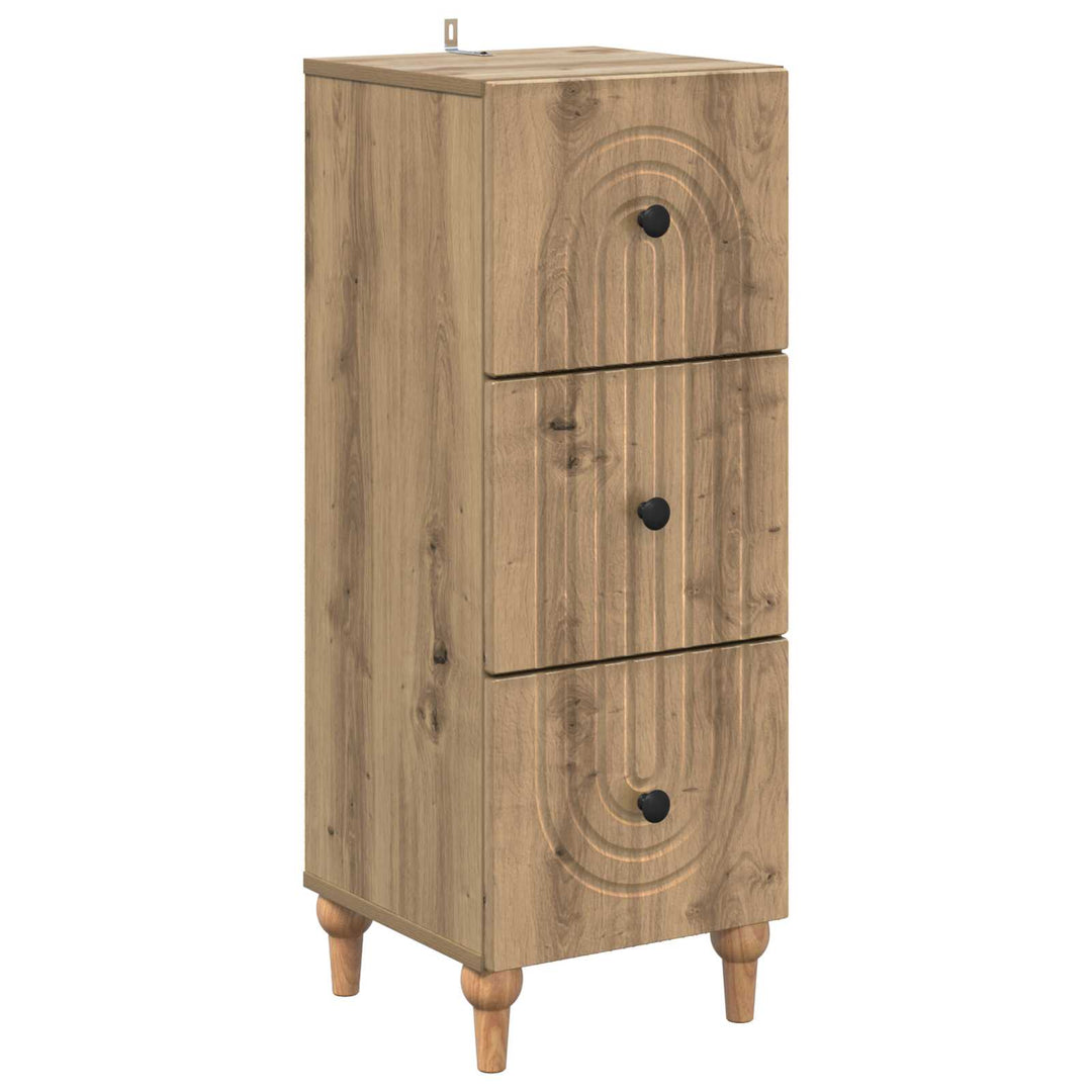 Skuffeskab 33 x 34,5 x 90 cm Konstrueret træ Artisan-eg