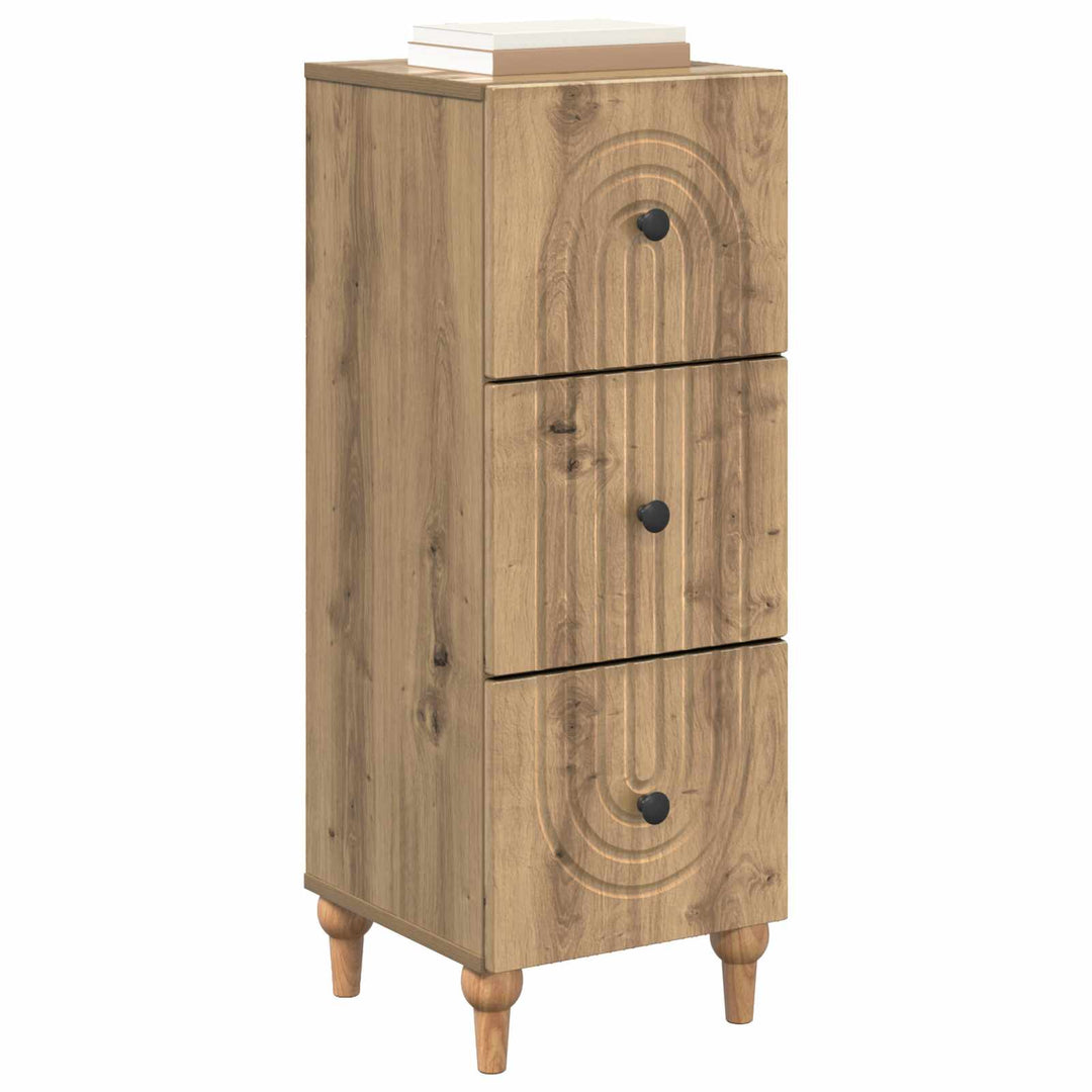 Skuffeskab 33 x 34,5 x 90 cm Konstrueret træ Artisan-eg