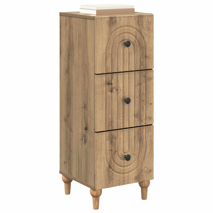 Skuffeskab 33 x 34,5 x 90 cm Konstrueret træ Artisan-eg