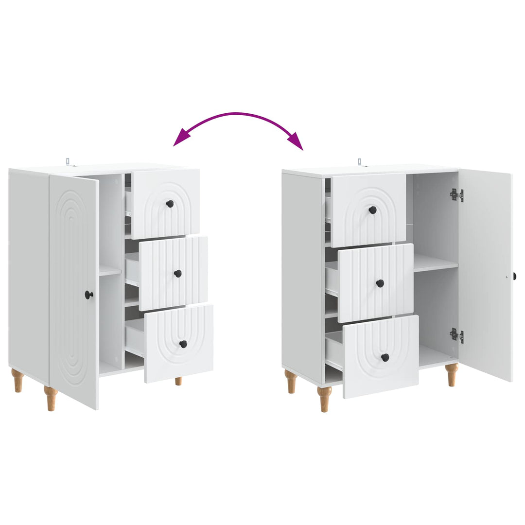 Sideboard Hvid 66 x 34,5 x 90 cm Konstrueret træ