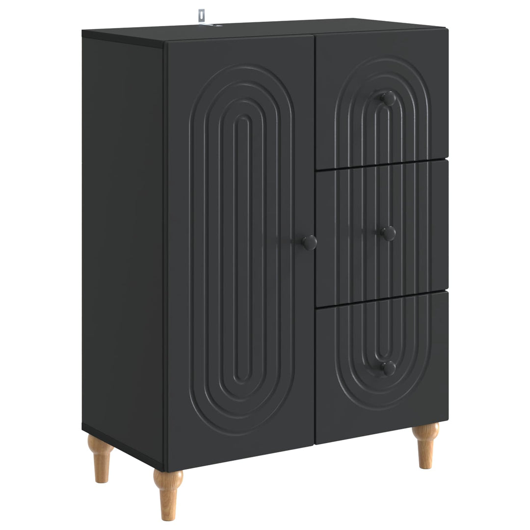Sideboard med skuffe Sort 66 x 34,5 x 90 cm Konstrueret træ