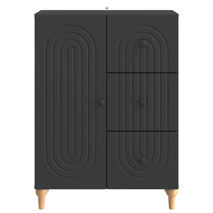 Sideboard med skuffe Sort 66 x 34,5 x 90 cm Konstrueret træ