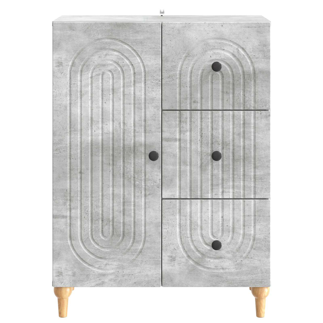 Sideboard med skuffe Betongrå 66 x 34,5 x 90 cm Konstrueret træ