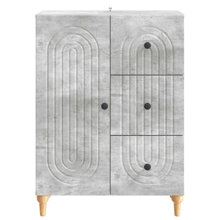 Sideboard med skuffe Betongrå 66 x 34,5 x 90 cm Konstrueret træ