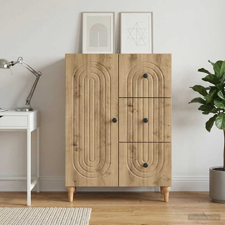 Sideboard Artisan-eg 66 x 34,5 x 90 cm Konstrueret træ