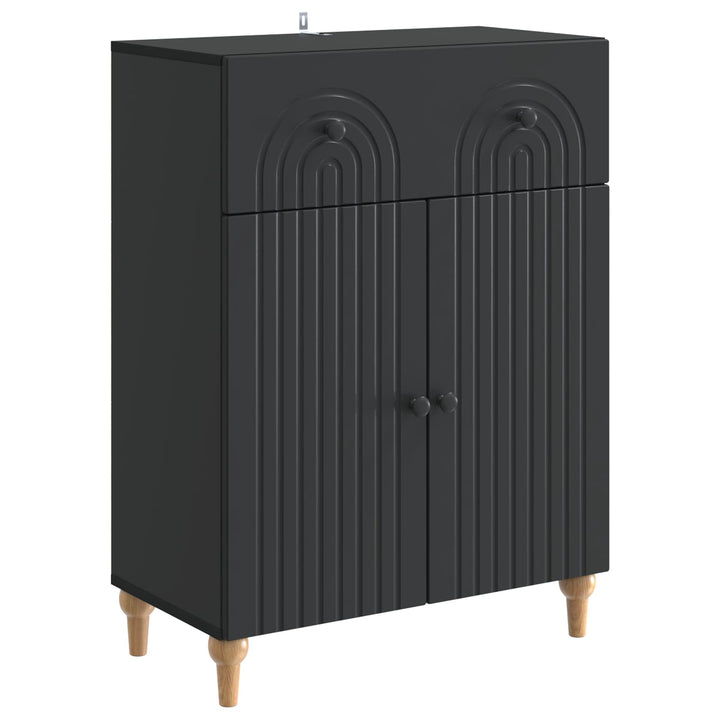 Sideboard med skuffe Sort 66 x 34,5 x 90 cm Konstrueret træ