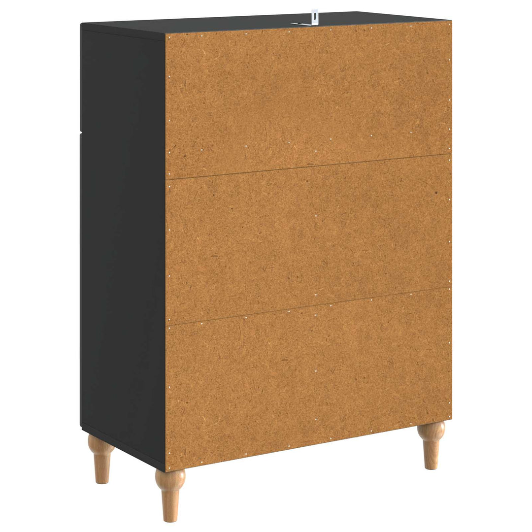 Sideboard med skuffe Sort 66 x 34,5 x 90 cm Konstrueret træ