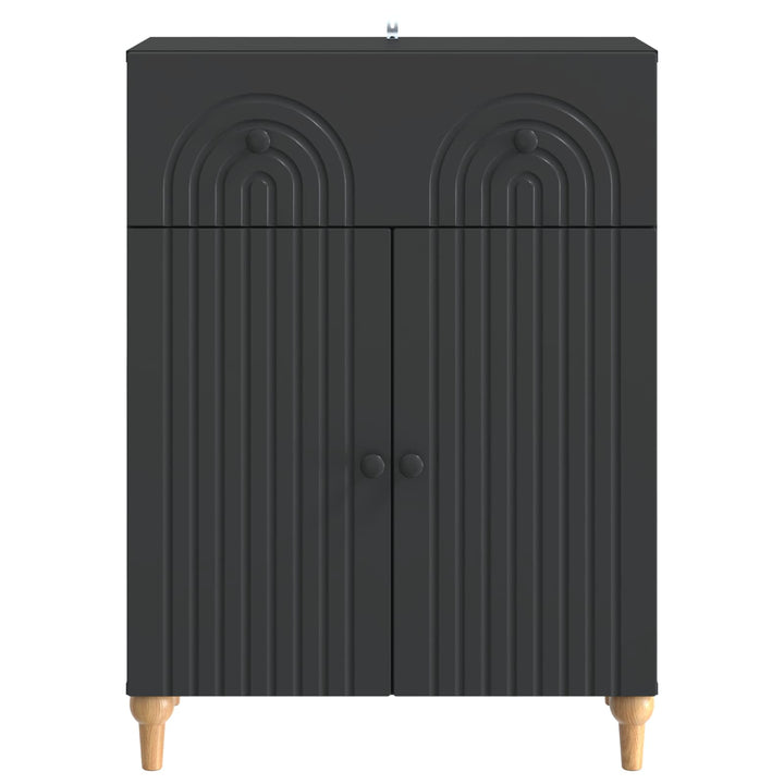 Sideboard med skuffe Sort 66 x 34,5 x 90 cm Konstrueret træ