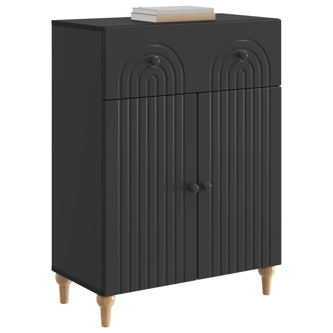 Sideboard med skuffe Sort 66 x 34,5 x 90 cm Konstrueret træ