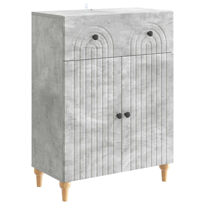 Sideboard med skuffe Betongrå 66 x 34,5 x 90 cm Konstrueret træ