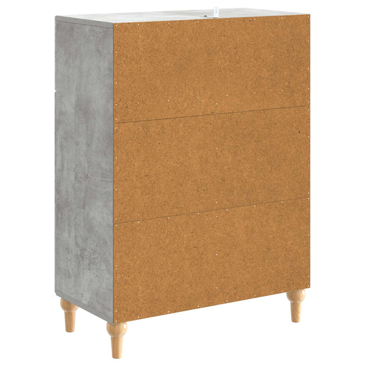 Sideboard med skuffe Betongrå 66 x 34,5 x 90 cm Konstrueret træ