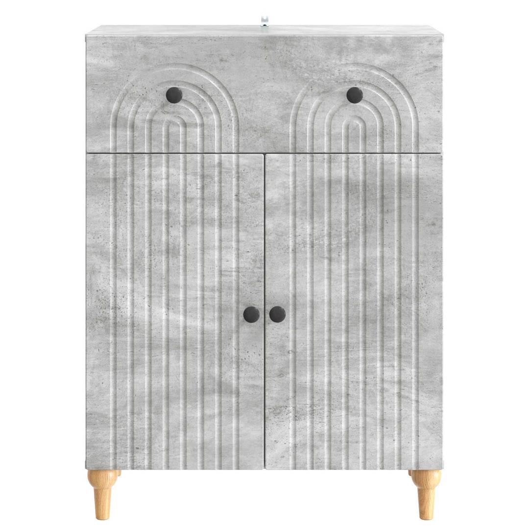 Sideboard med skuffe Betongrå 66 x 34,5 x 90 cm Konstrueret træ