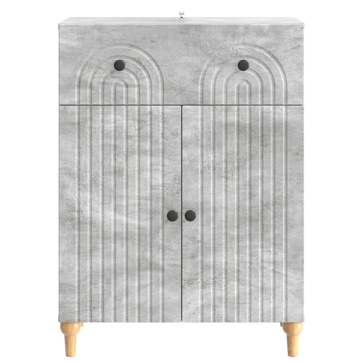 Sideboard med skuffe Betongrå 66 x 34,5 x 90 cm Konstrueret træ