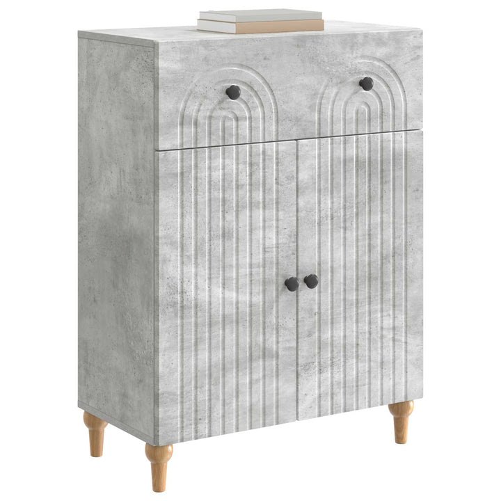 Sideboard med skuffe Betongrå 66 x 34,5 x 90 cm Konstrueret træ