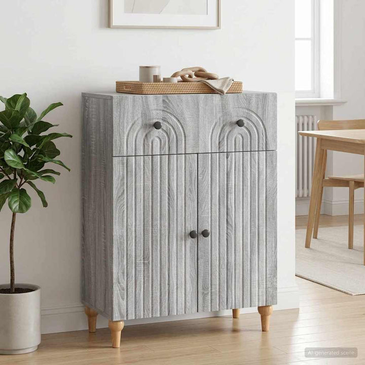 Sideboard Grå sonoma-eg 66 x 34,5 x 90 cm Konstrueret træ