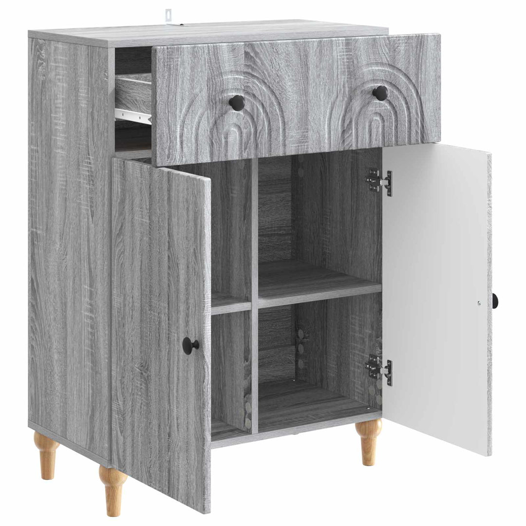 Sideboard Grå sonoma-eg 66 x 34,5 x 90 cm Konstrueret træ