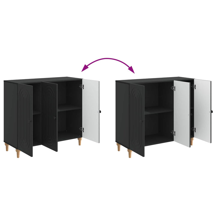 Sideboard Sort 89 x 34,5 x 80 cm Konstrueret træ