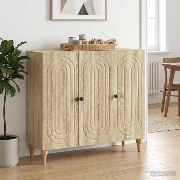Sideboard Sonoma-eg 89 x 34,5 x 80 cm Konstrueret træ