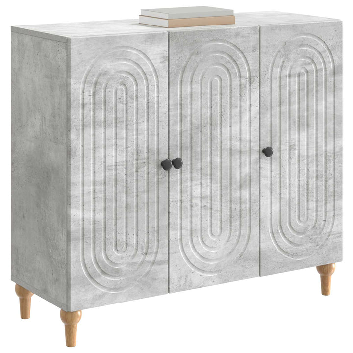 Sideboard Betongrå 89 x 34,5 x 80 cm Konstrueret træ