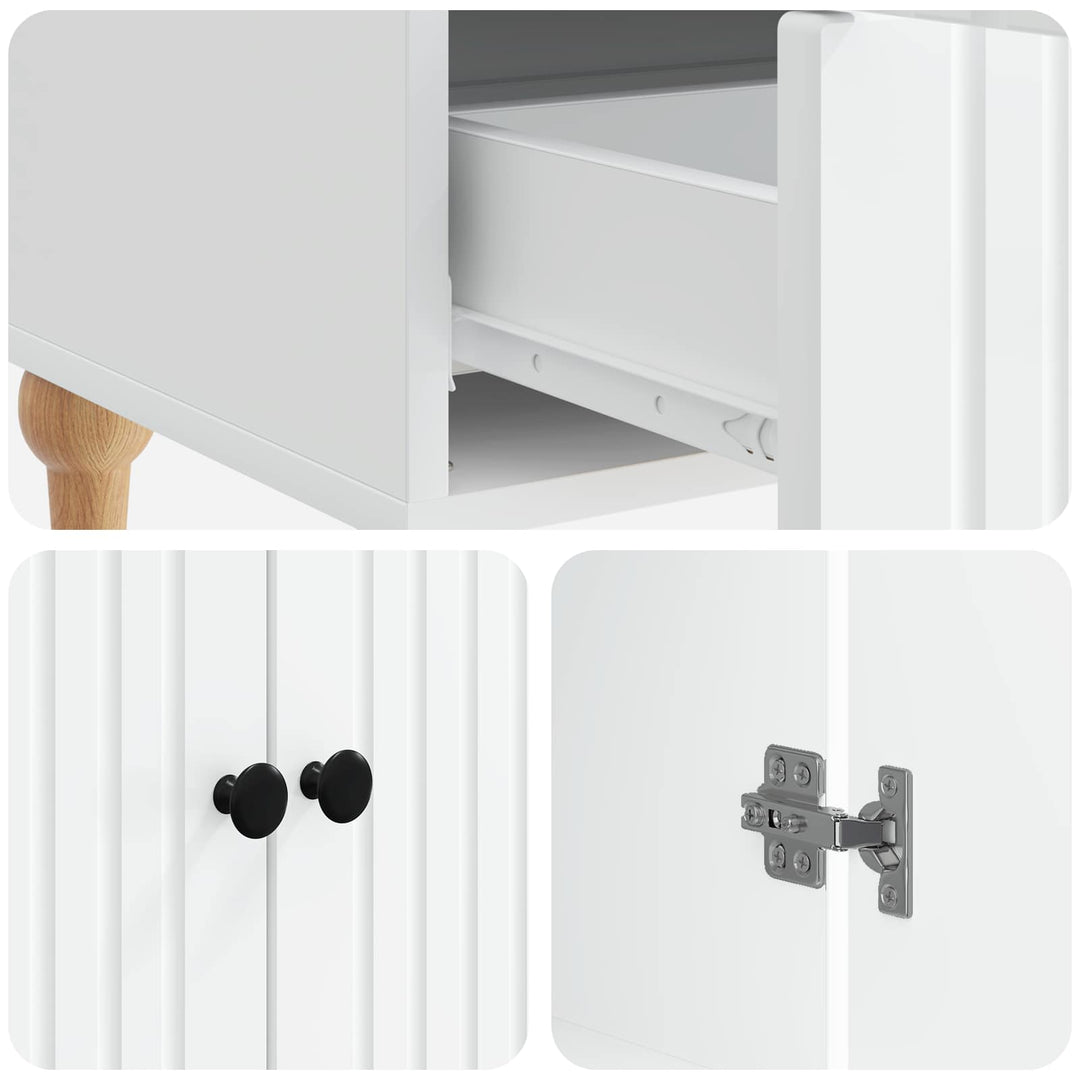Sideboard Hvid 66 x 34,5 x 95 cm Konstrueret træ