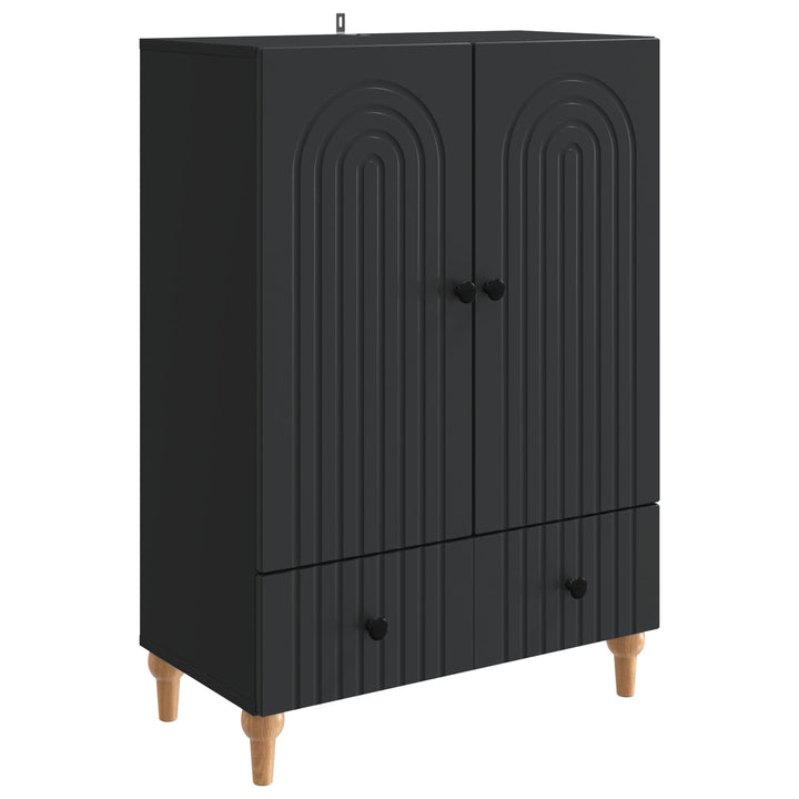 Sideboard med skuffe Sort 66 x 34,5 x 95 cm Konstrueret træ