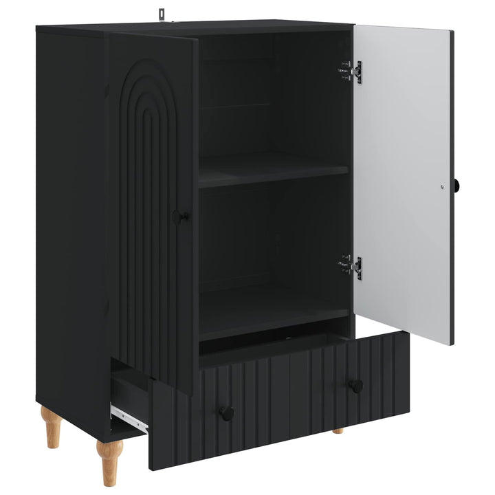 Sideboard med skuffe Sort 66 x 34,5 x 95 cm Konstrueret træ