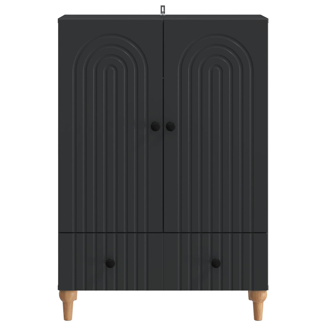 Sideboard med skuffe Sort 66 x 34,5 x 95 cm Konstrueret træ