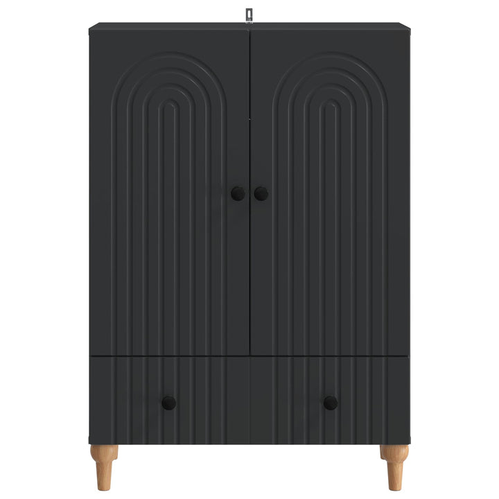 Sideboard med skuffe Sort 66 x 34,5 x 95 cm Konstrueret træ