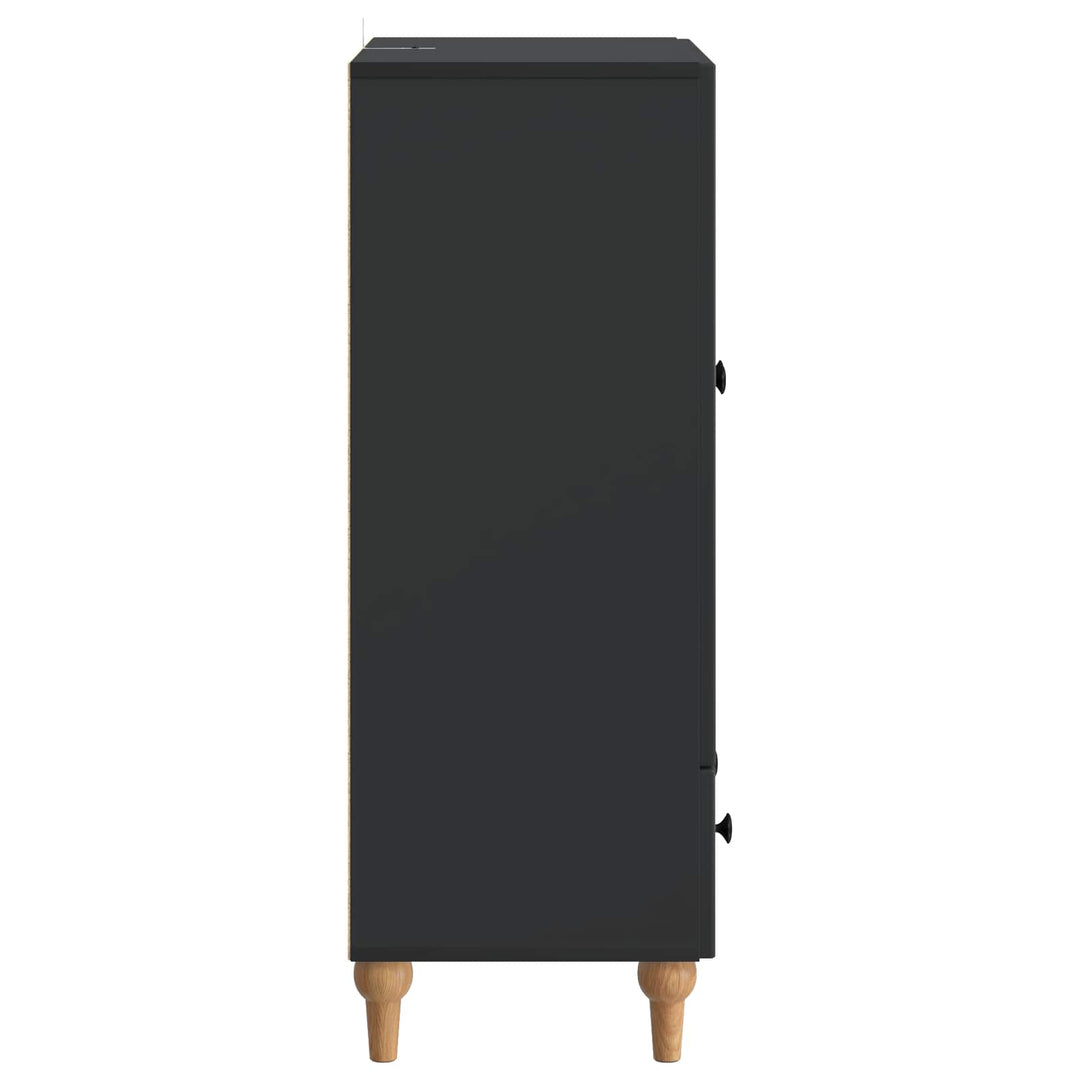 Sideboard med skuffe Sort 66 x 34,5 x 95 cm Konstrueret træ