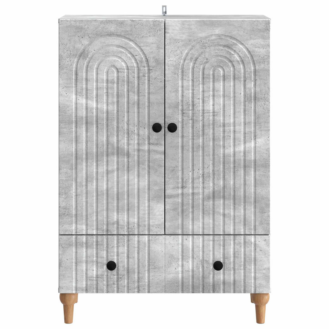 Sideboard med skuffe Betongrå 66 x 34,5 x 95 cm Konstrueret træ