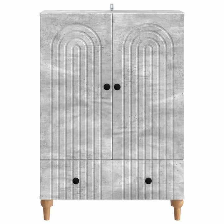Sideboard med skuffe Betongrå 66 x 34,5 x 95 cm Konstrueret træ