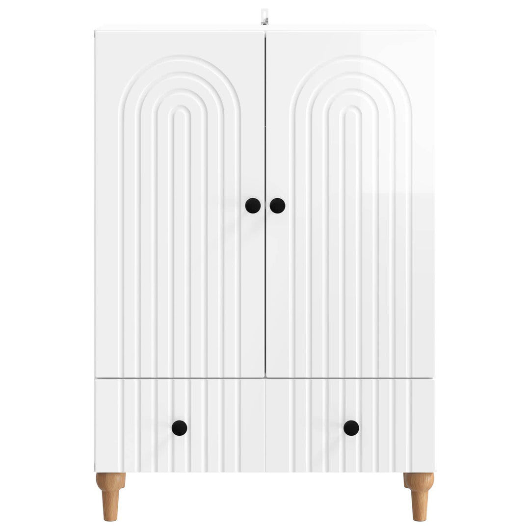 Sideboard Hvid højglans 66 x 34,5 x 95 cm Konstrueret træ