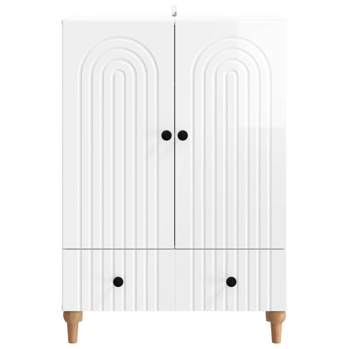 Sideboard Hvid højglans 66 x 34,5 x 95 cm Konstrueret træ