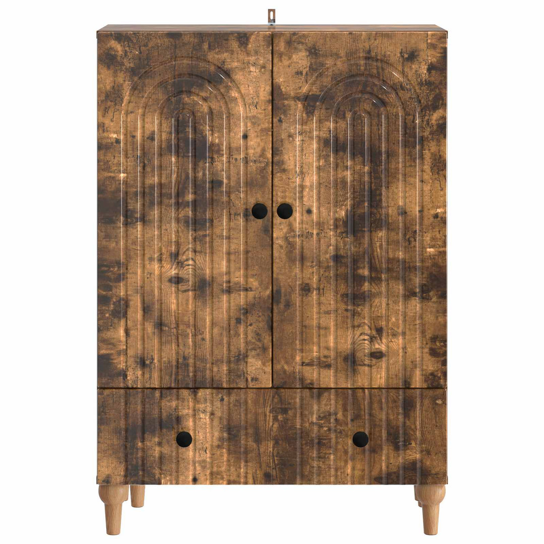 Sideboard med skuffe Røget eg 66 x 34,5 x 95 cm Konstrueret træ