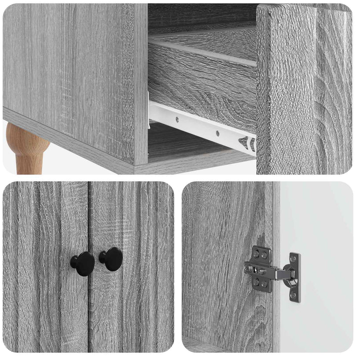 Sideboard Grå sonoma-eg 66 x 34,5 x 95 cm Konstrueret træ