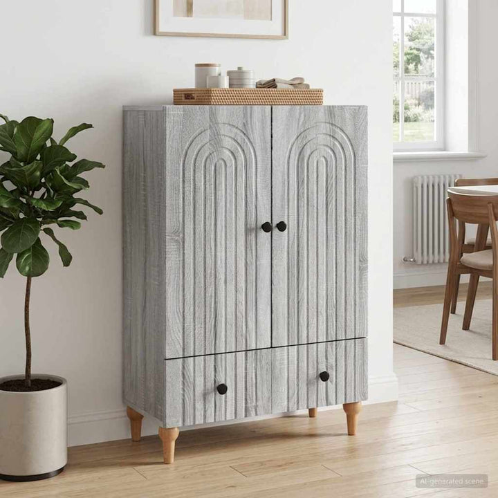 Sideboard Grå sonoma-eg 66 x 34,5 x 95 cm Konstrueret træ