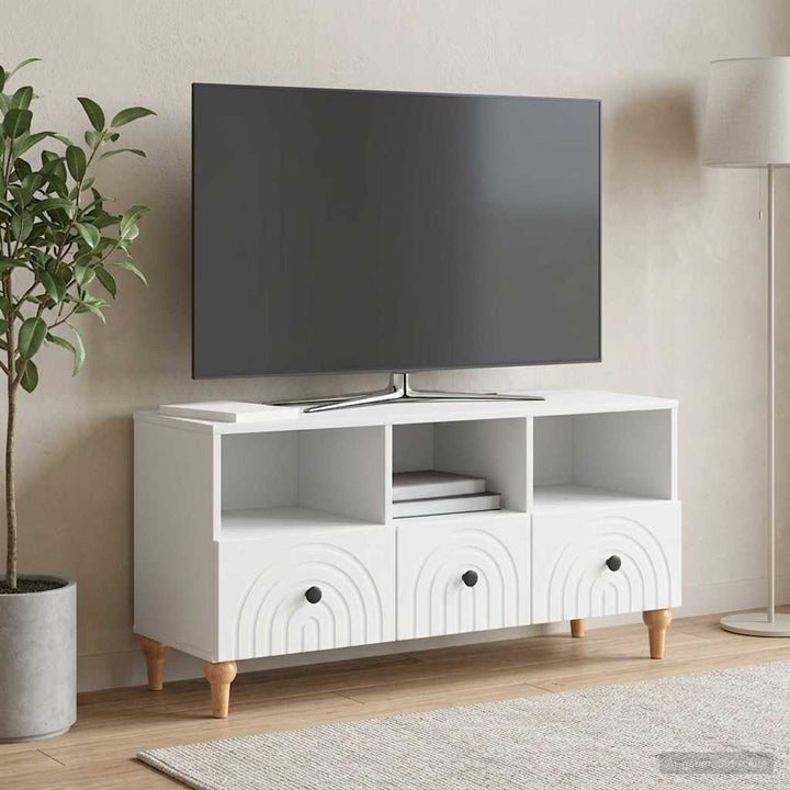 TV-skab Hvid 102 x 34,5 x 50 cm Konstrueret træ