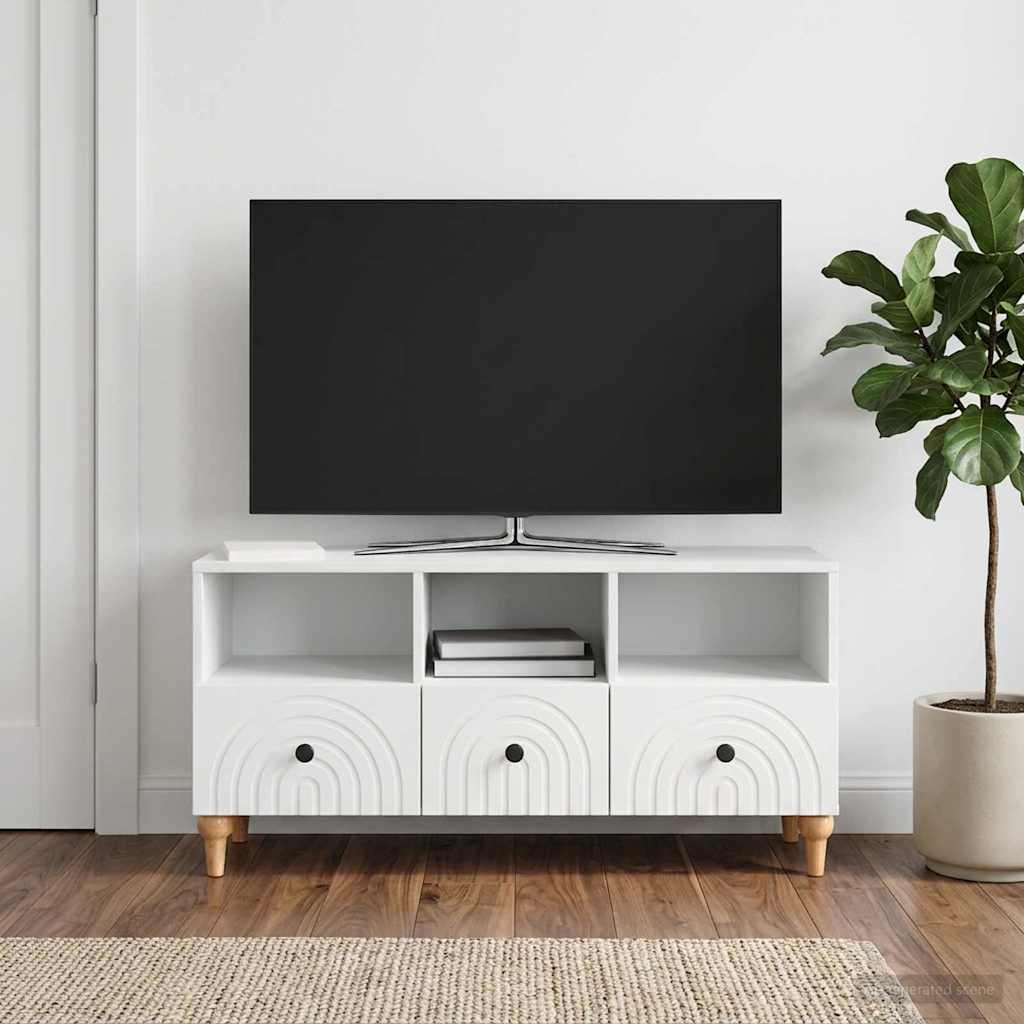 TV-skab Hvid 102 x 34,5 x 50 cm Konstrueret træ