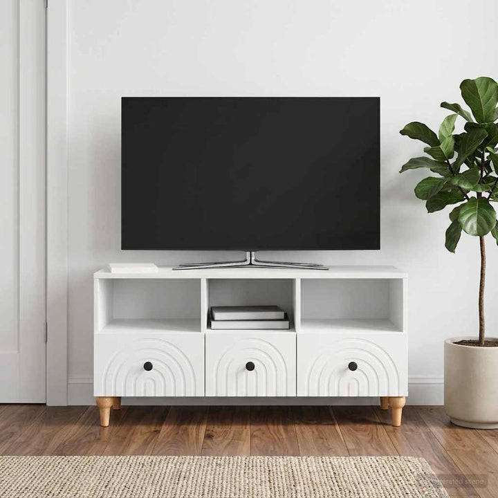 TV-skab Hvid 102 x 34,5 x 50 cm Konstrueret træ