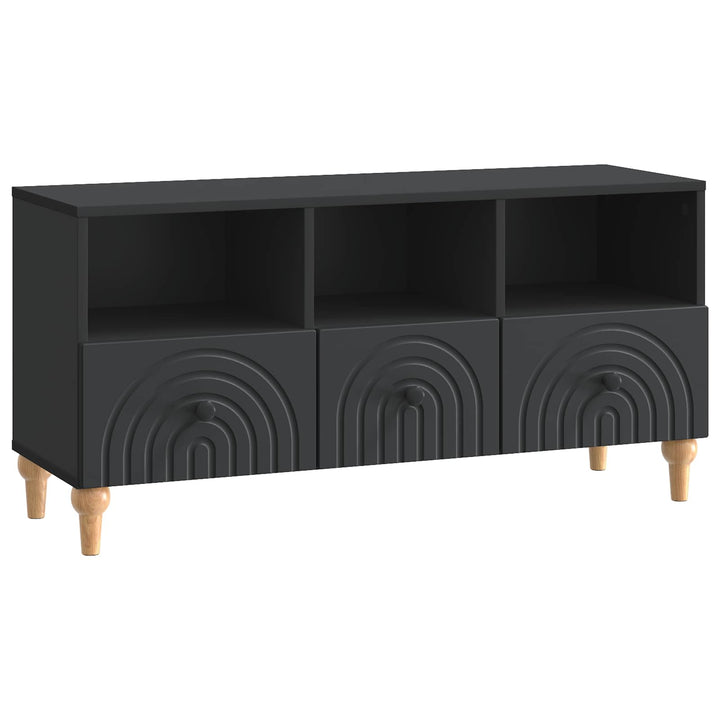 TV-skab Sort 102 x 34,5 x 50 cm Konstrueret træ